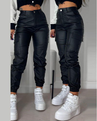 Dame fashion Cargo-bukser med elastisk linning og lommer Skjora