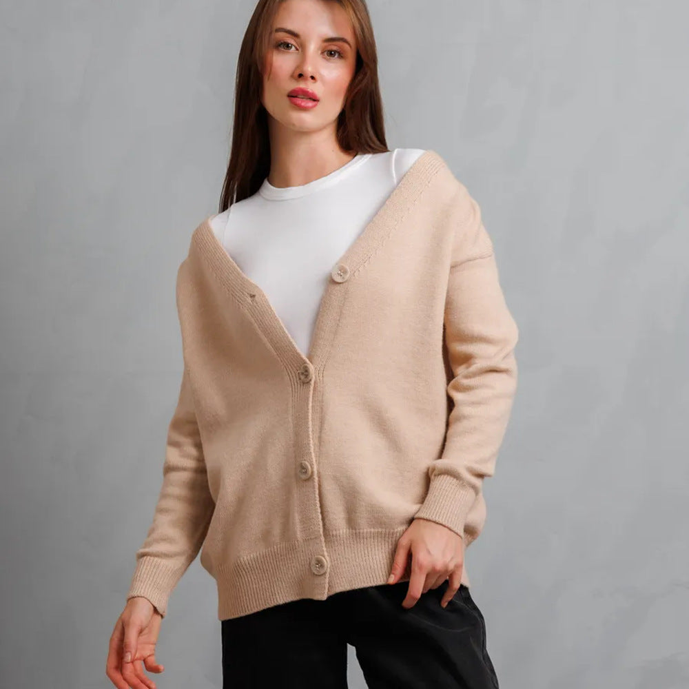 Dame koselig cardigan med knappdesign Skjora