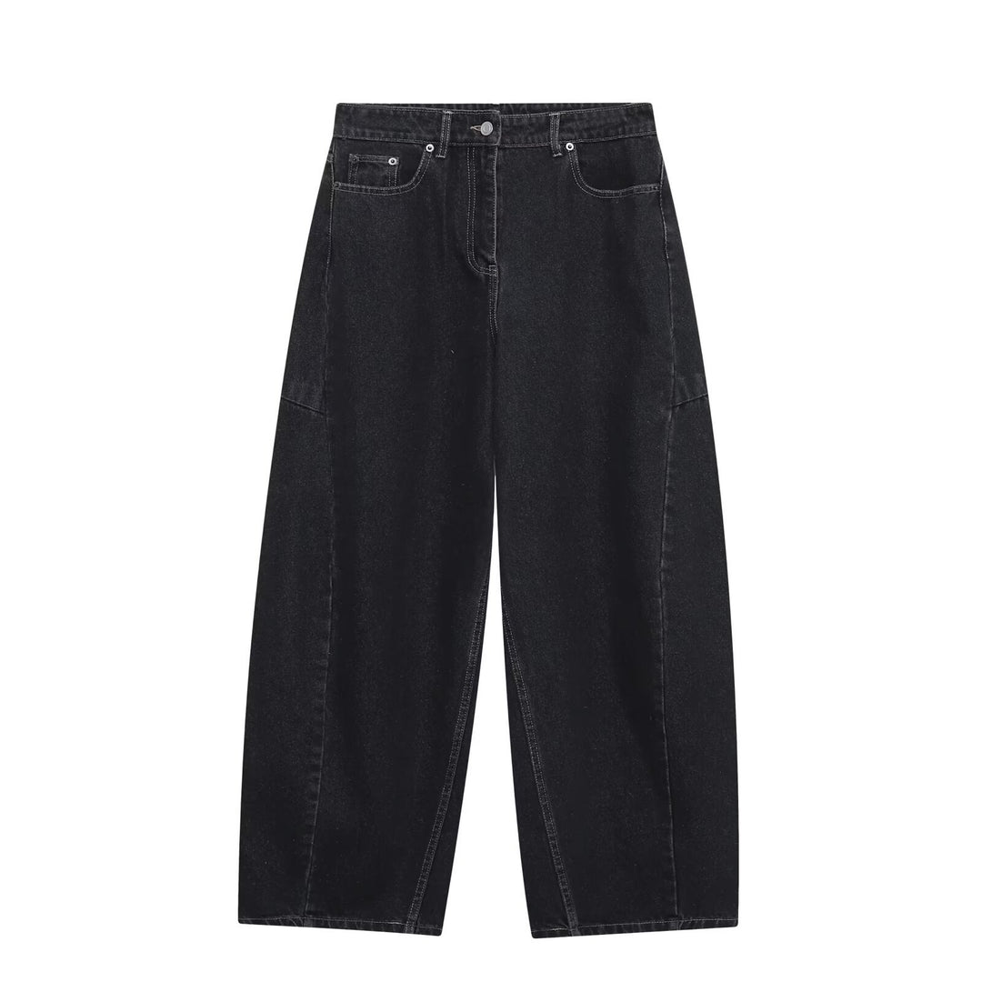 Dame vide jeans i moderne snitt med trendy cargo-lommer Skjora