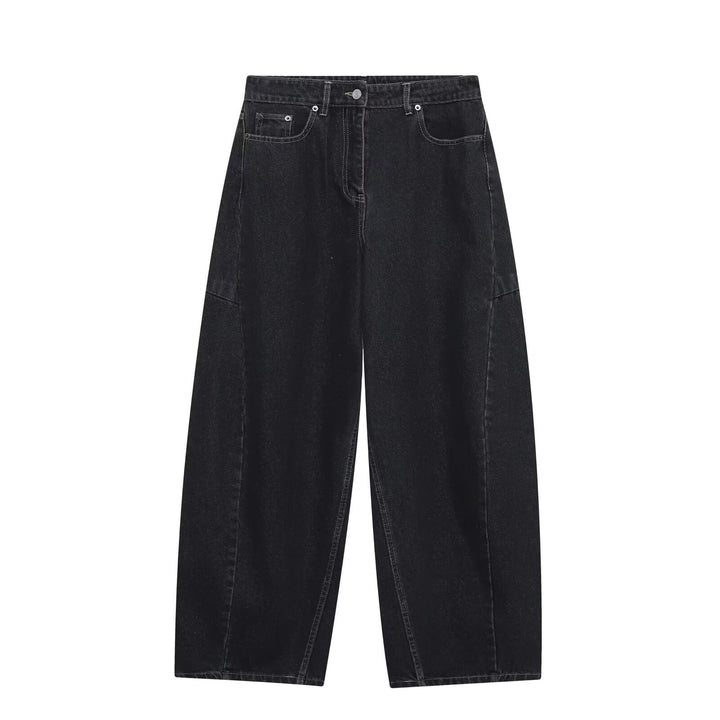 Dame vide jeans i moderne snitt med trendy cargo-lommer Skjora