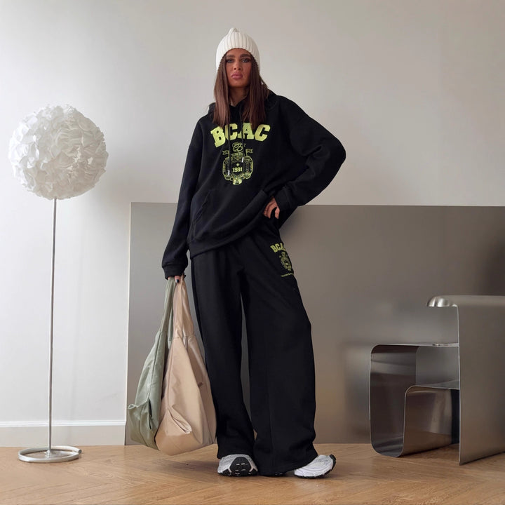 Damer Casual Oversized Genser og Løse Joggebukser Sett Skjora