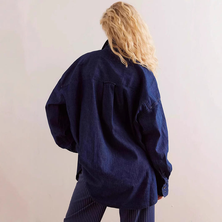 Dame Oversized Denim Skjorte Skjora