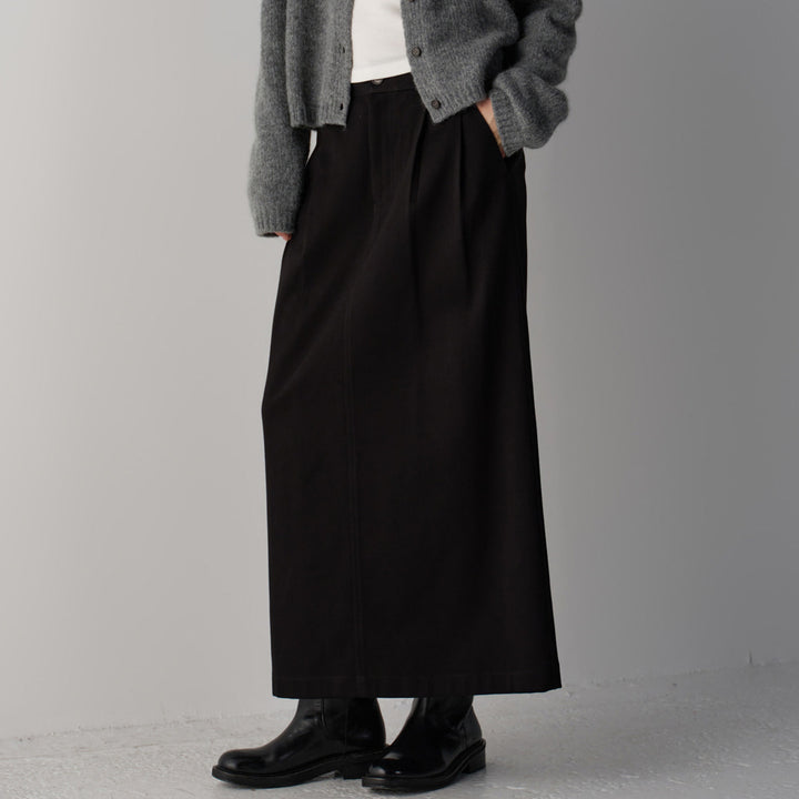 Dame elegant og høyt liv maxi skjørt med folder Skjora
