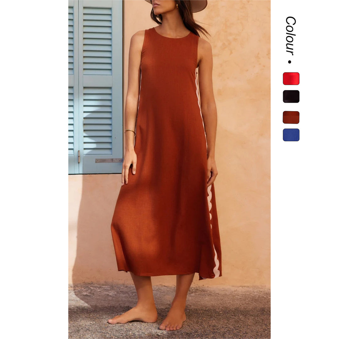 Dame maxi kjole med elegant snitt og dekorative detaljer Skjora