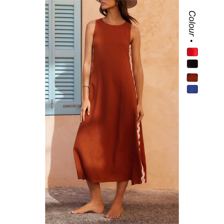 Dame maxi kjole med elegant snitt og dekorative detaljer Skjora