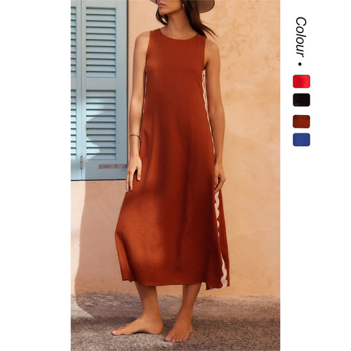 Dame maxi kjole med elegant snitt og dekorative detaljer Skjora