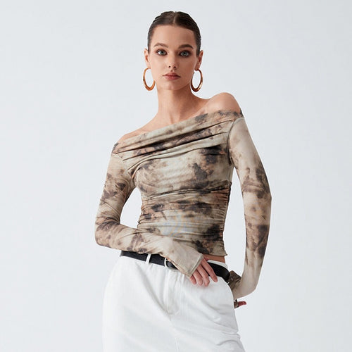 Damer Elegant overdel med offshoulder-passform og drapert design Skjora