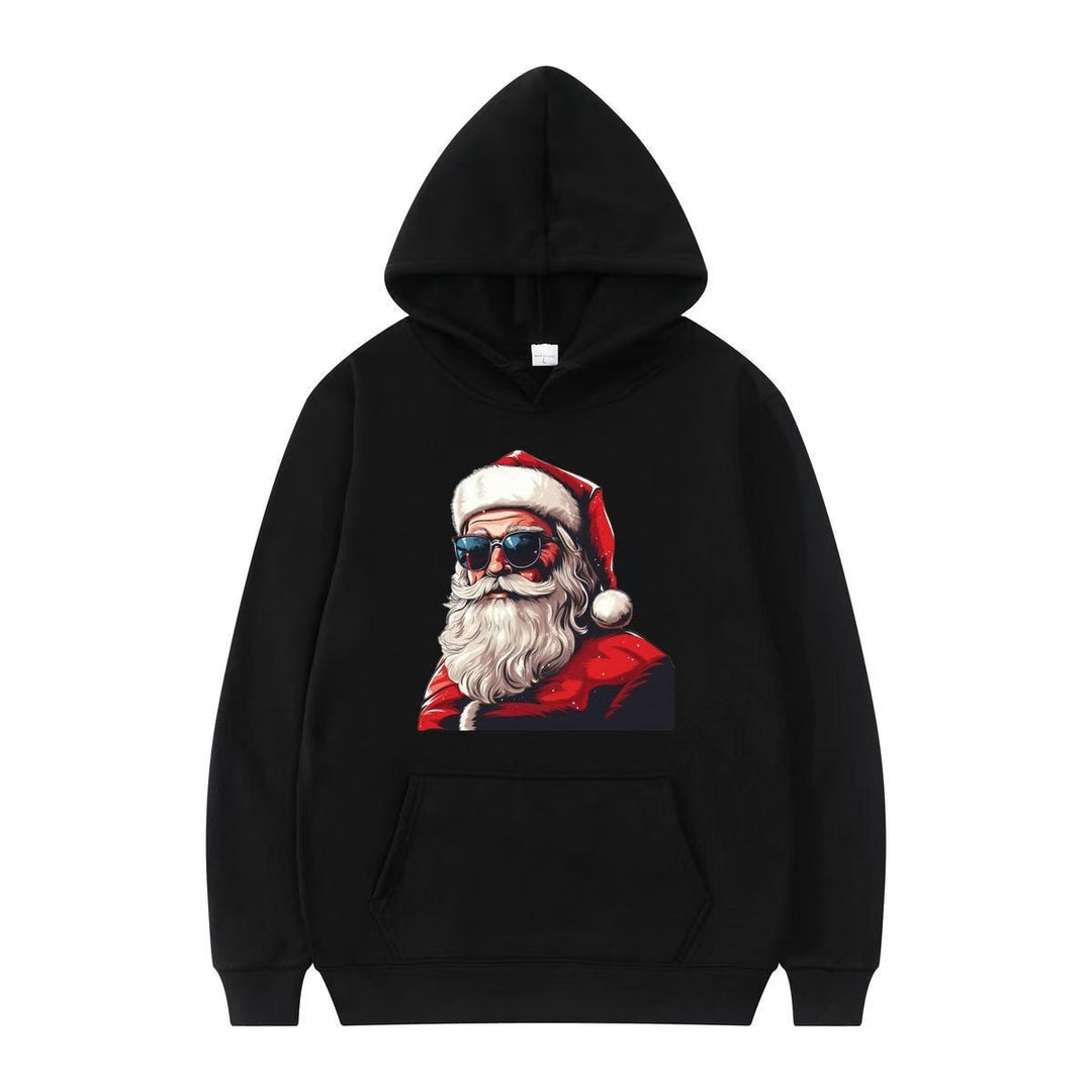 Dame hette med festlig Santa-motiv og kunstnerisk trykk Skjora