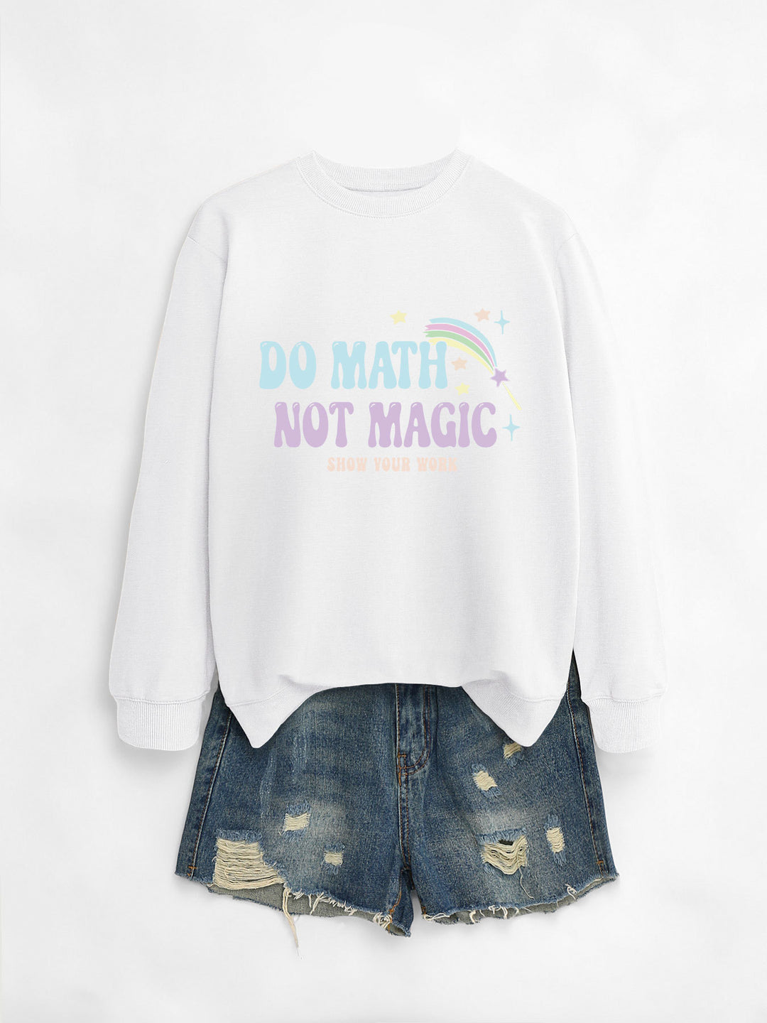 Dame avslappet sweatshirt med inspirerende matematikkmotiv Skjora