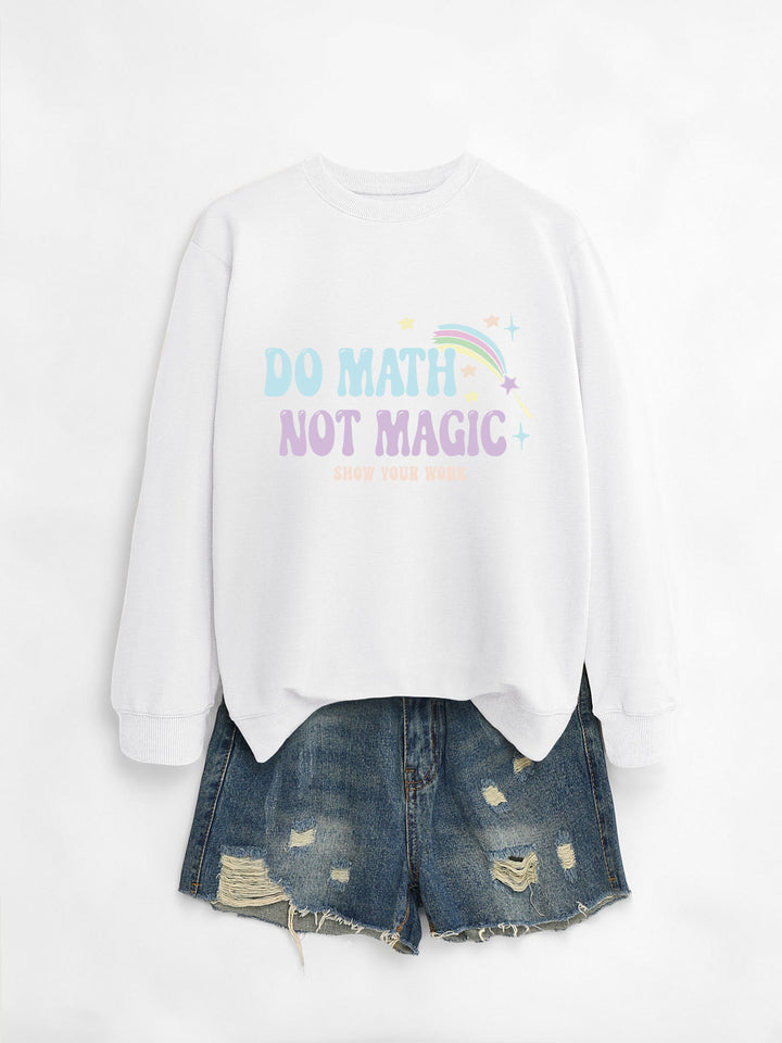 Dame avslappet sweatshirt med inspirerende matematikkmotiv Skjora