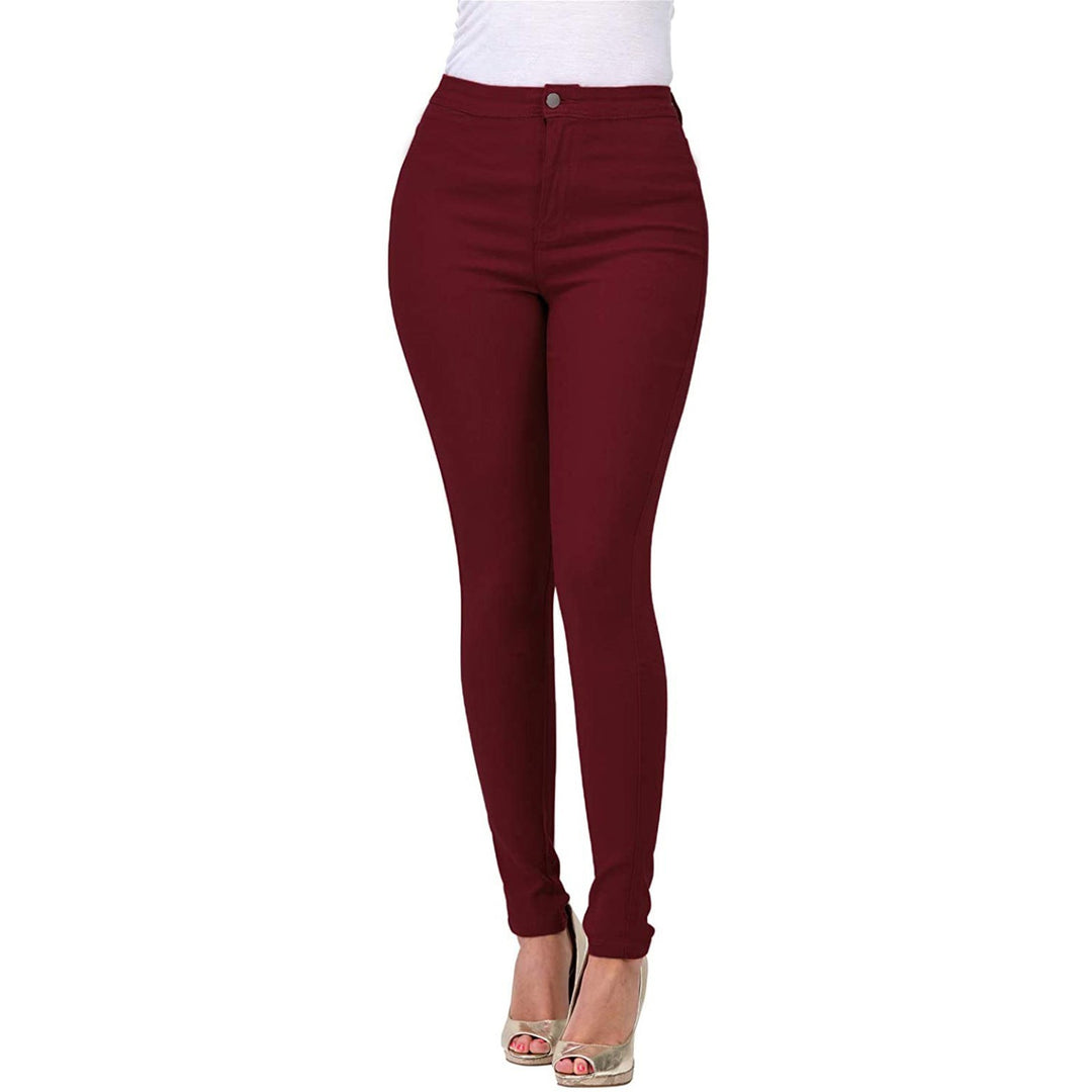 Dame Høyt skåret Skinny Jeans med elastisk Stretch Skjora