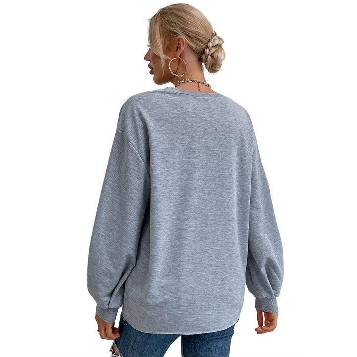 Kvinnes casual sweatshirts med raffinerte pufferm og kreativ tekst Skjora
