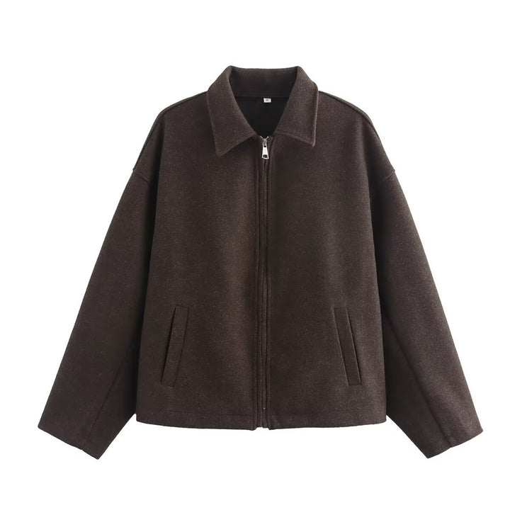 Dame casual oversized jakke laget av mykt materiale Skjora