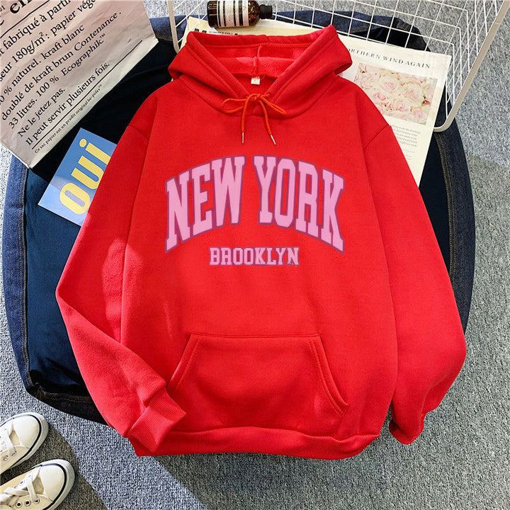 Damen Kapuzenpullover mit trendigem New York Brooklyn Druck Skjora
