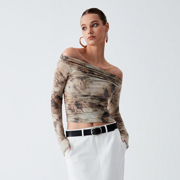Damer Elegant overdel med offshoulder-passform og drapert design Skjora