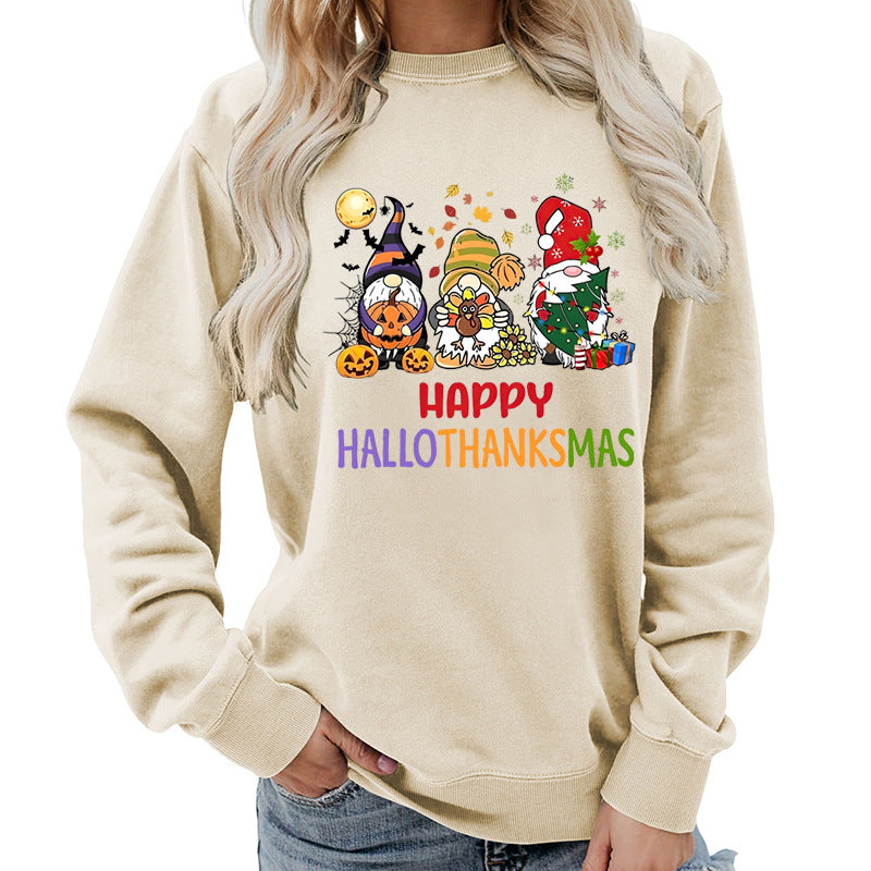 Dame sweatshirts med muntert feriedesign Skjora