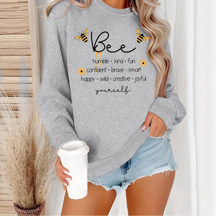 Dame sweatshirts med inspirerende bien mote og positive affirmasjoner Skjora