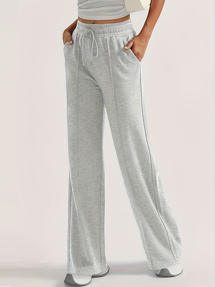 Damer løse sweatpants med sidelommer og elastisk midje Skjora