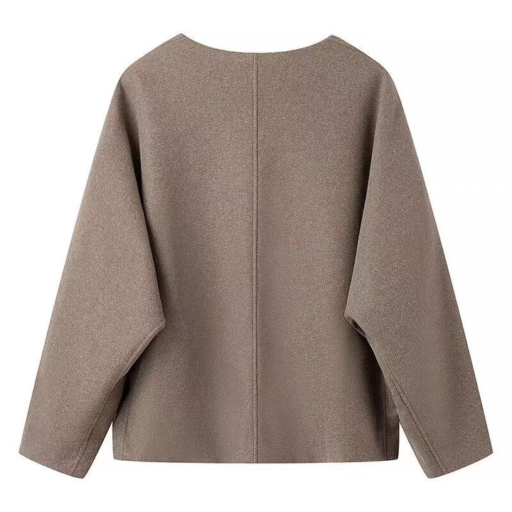 Dame Plus Size Blazer Jakke i Minimalistisk Design Skjora