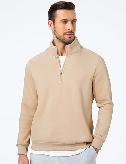 Herresweatshirt med halv glidelås og moderne snitt Skjora