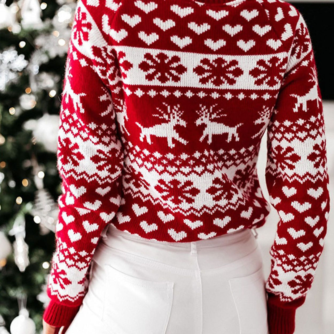 Kvinnens koselige julesweater med tradisjonelt mønster Skjora
