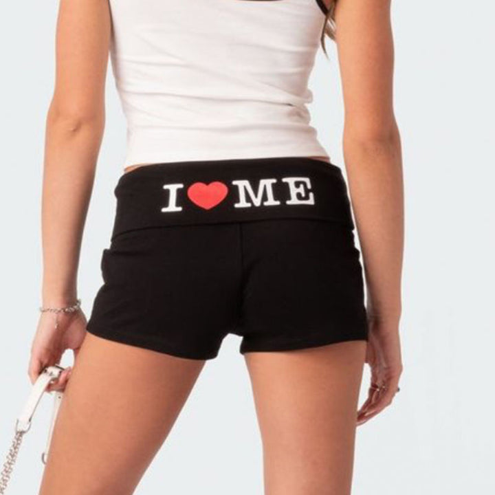 Dame korte treningsshorts med høy midje og komfortabel stretch Skjora