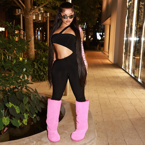 Dame Sporty sett med crop-top og leggings Skjora