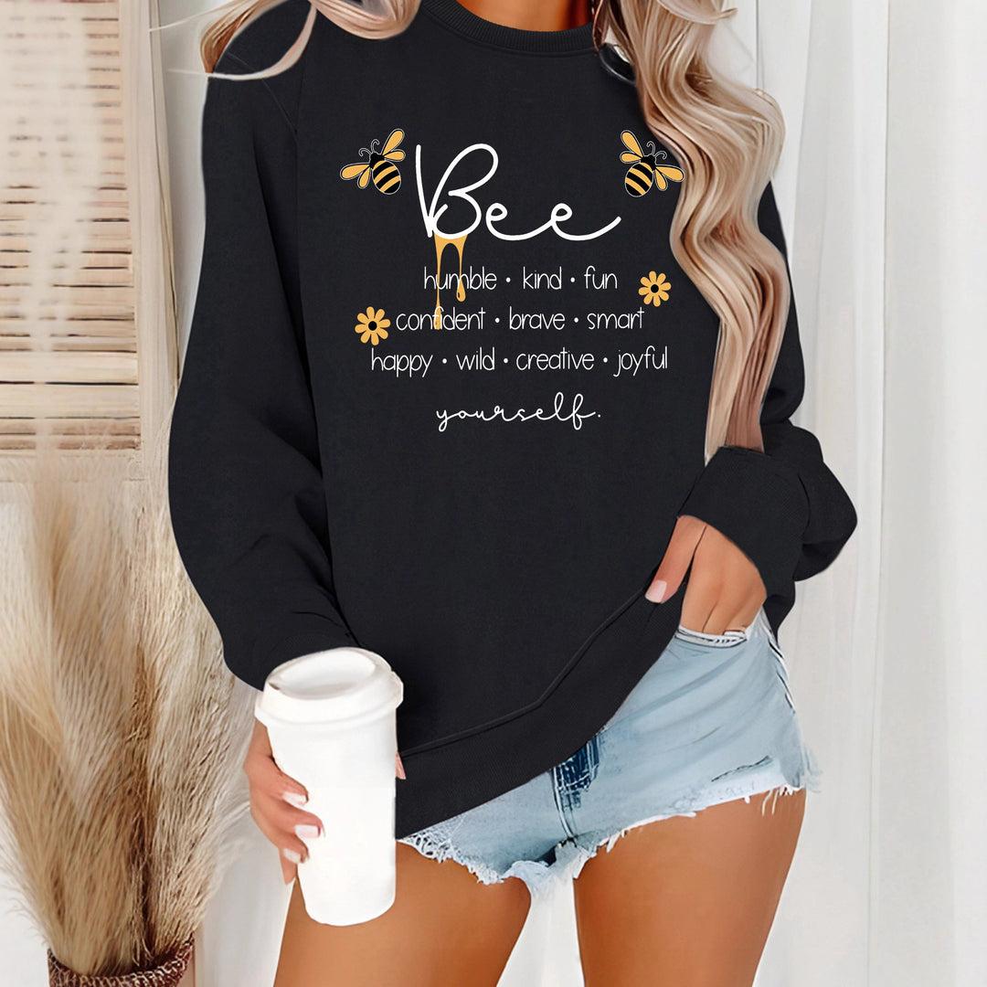 Dame sweatshirts med inspirerende bien mote og positive affirmasjoner Skjora