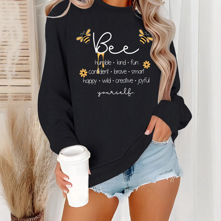 Dame sweatshirts med inspirerende bien mote og positive affirmasjoner Skjora