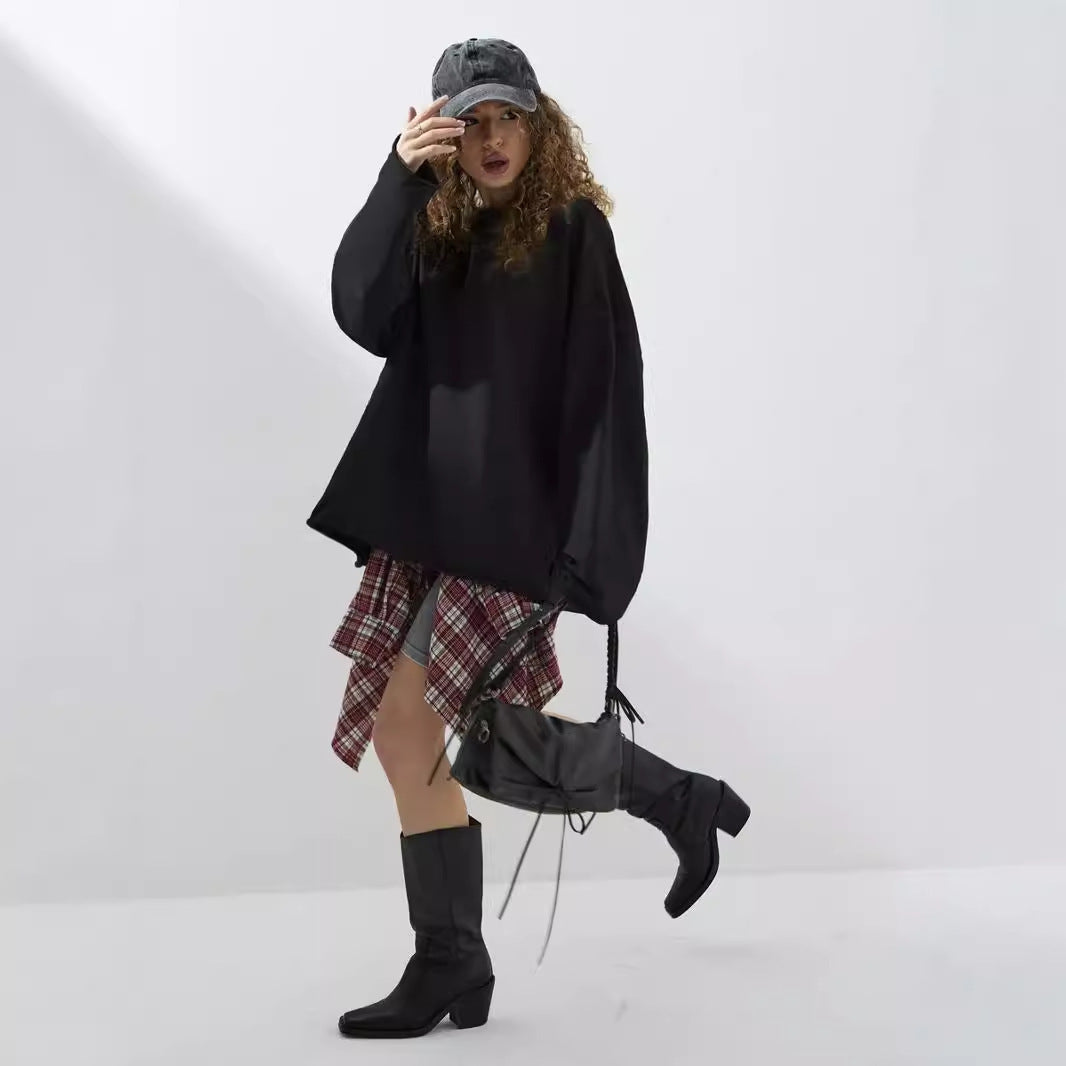 Dame casual oversized sweatshirt med droppede skuldre Skjora