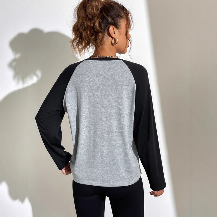 Dame Casual Raglan Skjorte med Grafisk Design Skjora