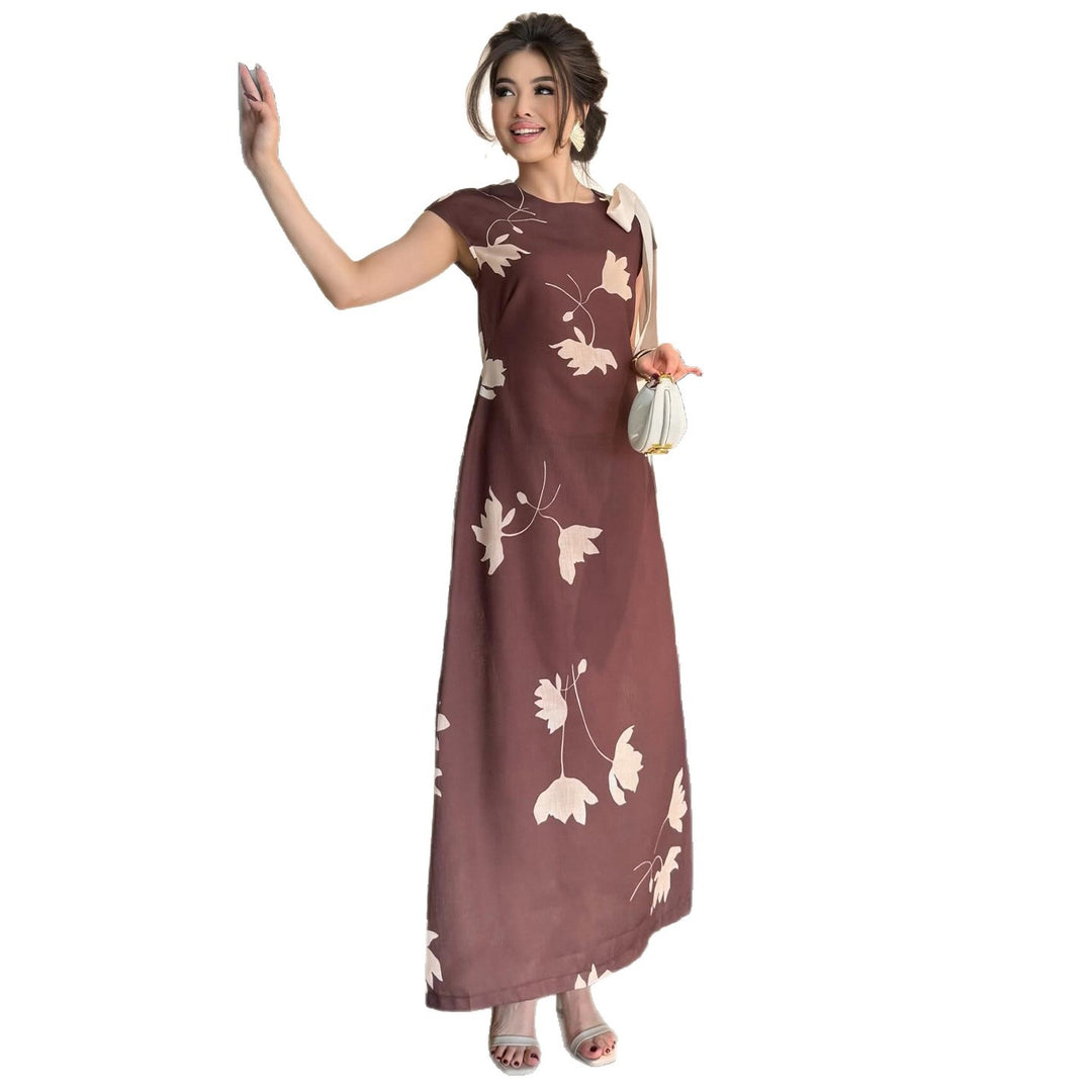 Kvinners maxi-kjole med blomsterdesign