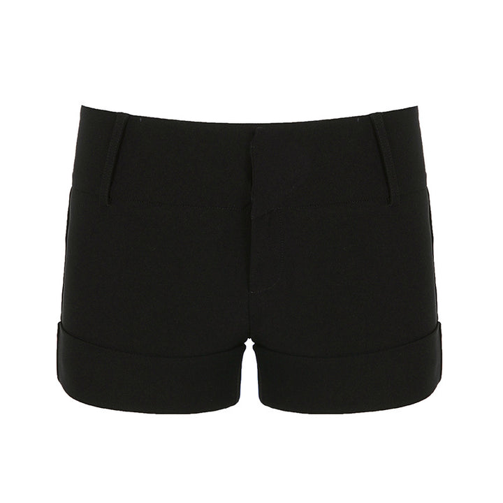 Dame stilige shorts med komfortabel høy midje og oppbrettet kant Skjora
