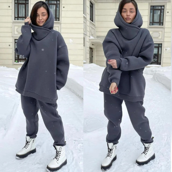 Dame Oversized Hettegenser og Joggebukse Sett Skjora