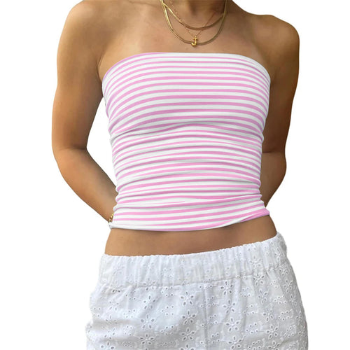 Damer Bustier-Topp med fine striper Skjora