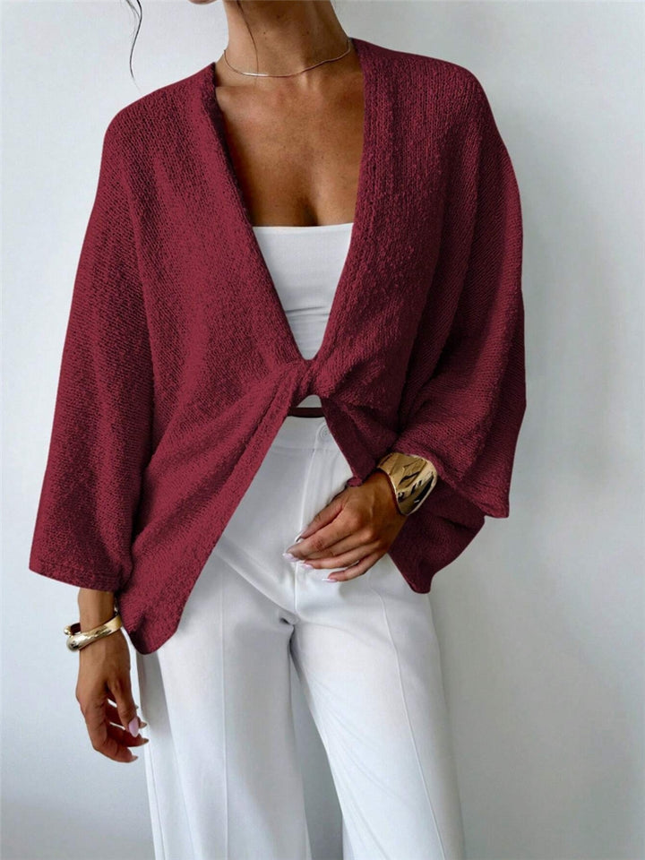 Dame Kimono Jakke med Bred Cut og Uformell Eleganse Skjora