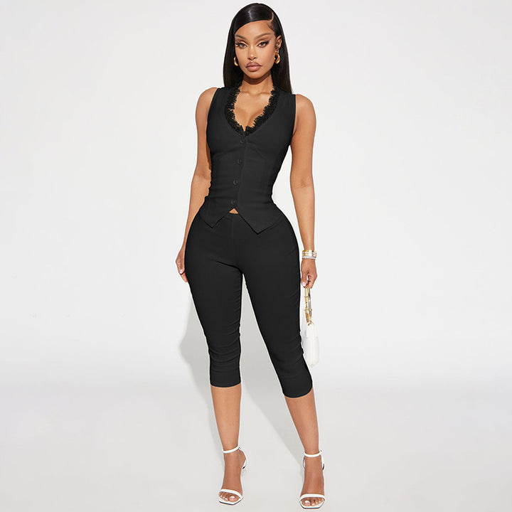 Dame Shaping Jumpsuit med elegant spissetop Skjora
