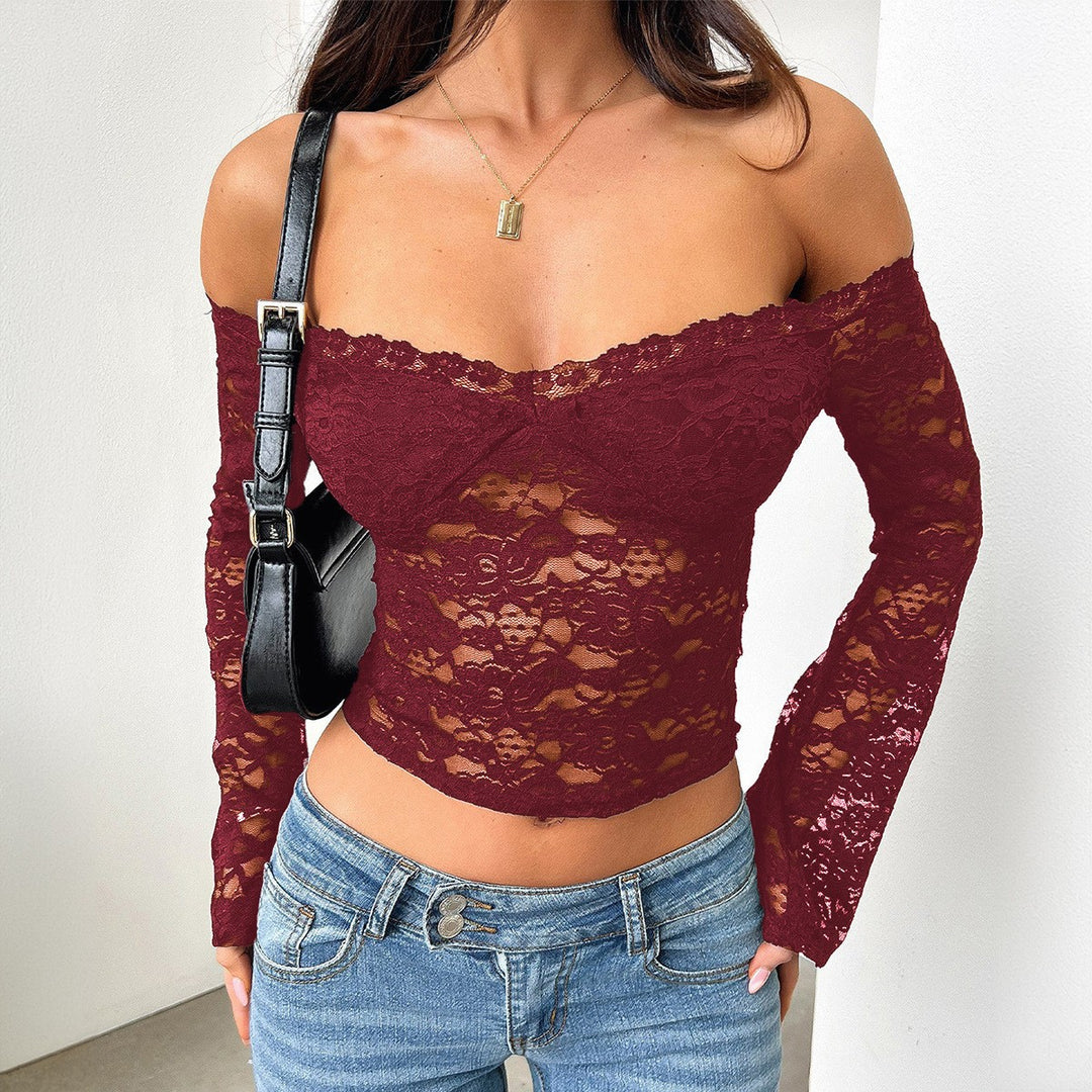 Dame Off-Shoulder Spetstopp Skjora