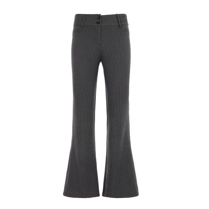 Dame Flared Jeans med moteriktig stripemønster og høy midje Skjora