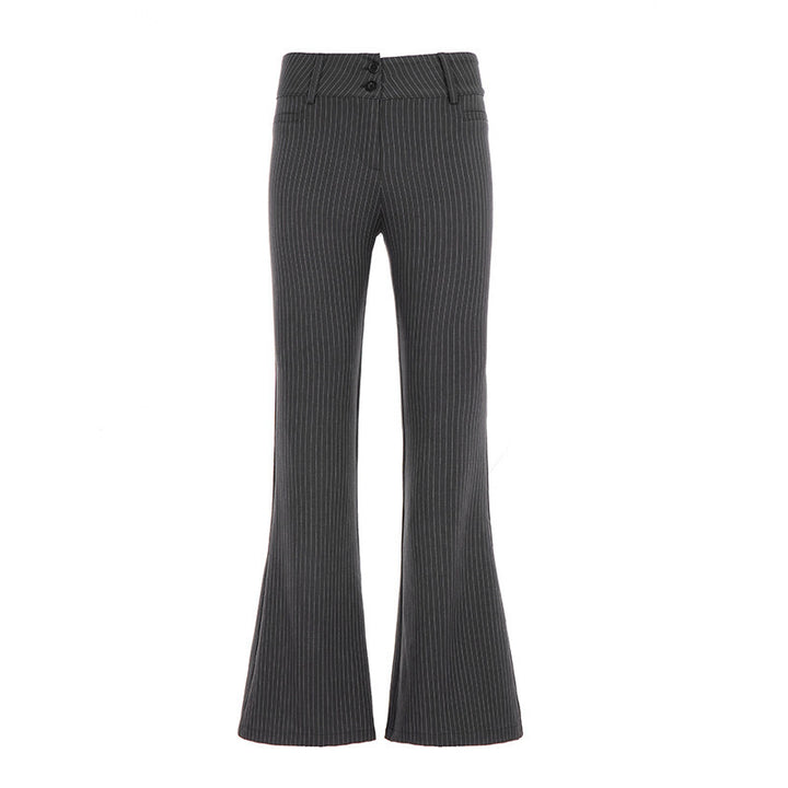 Dame Flared Jeans med moteriktig stripemønster og høy midje Skjora