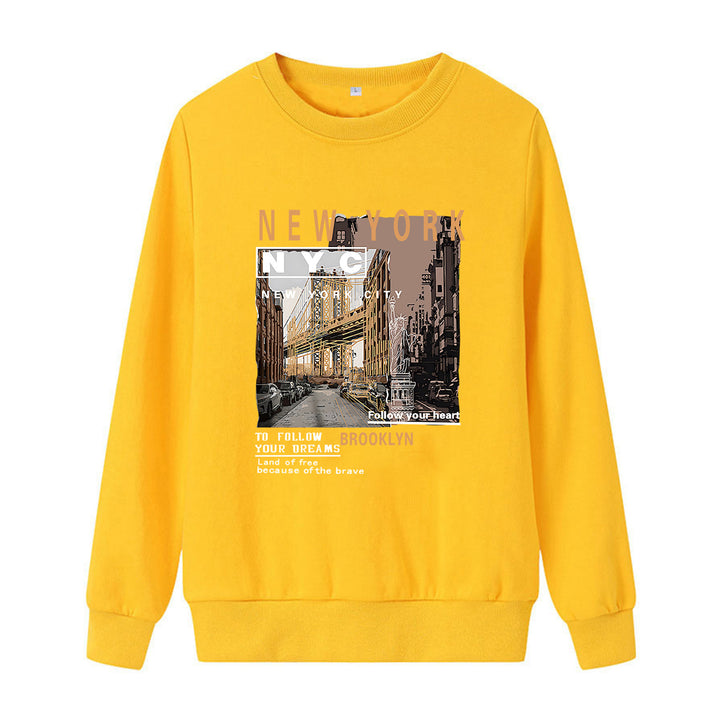 Kvinnenes komfortable sweatshirts med NYC-motiv Skjora