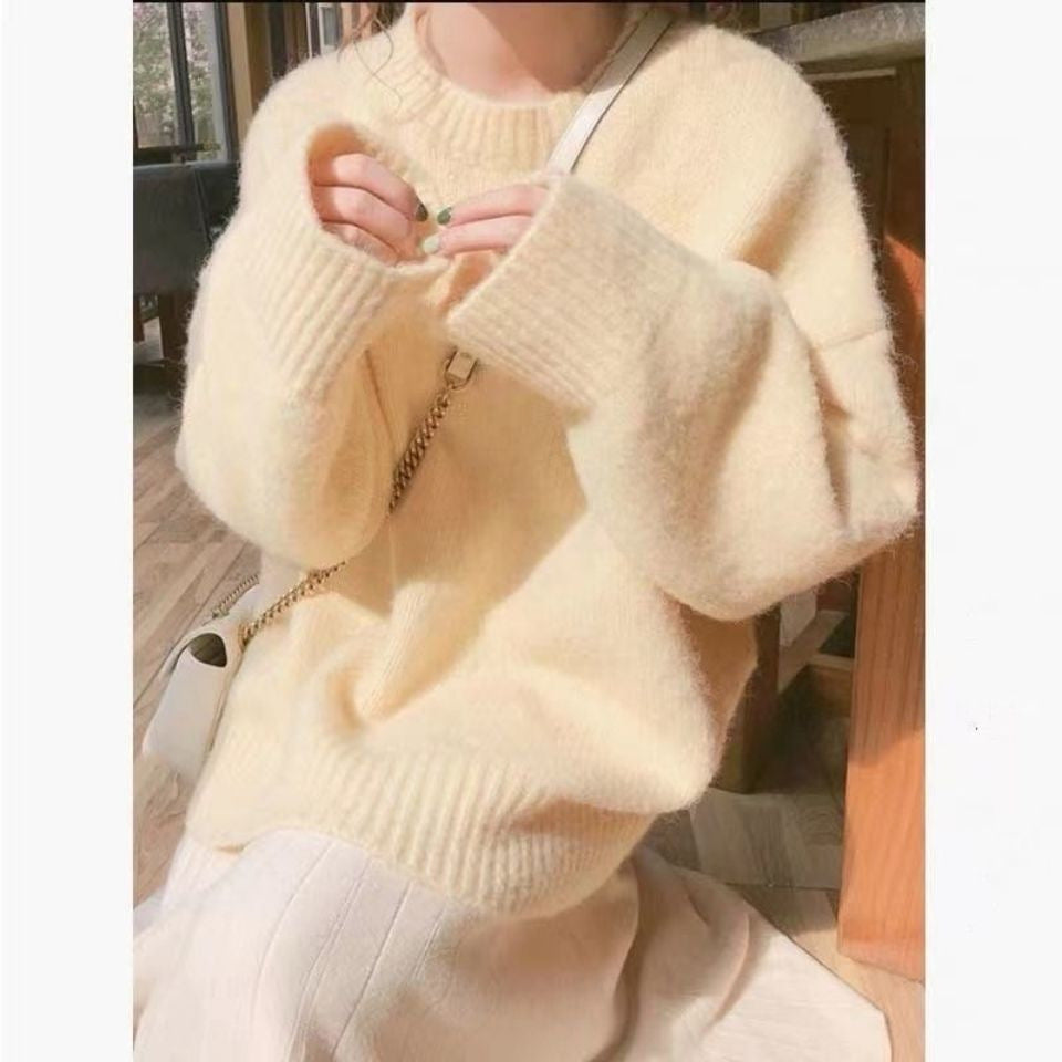 Kvinnenes Oversized Strikkegenser med Ribbede Detaljer Skjora