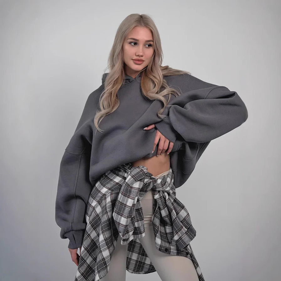 Dame oversized hettegenser med drop shoulder kutt Skjora