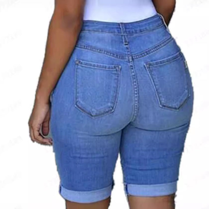 Damene Destroyed Denim-bukser med avslappet passform og stilige rippe-detaljer Skjora