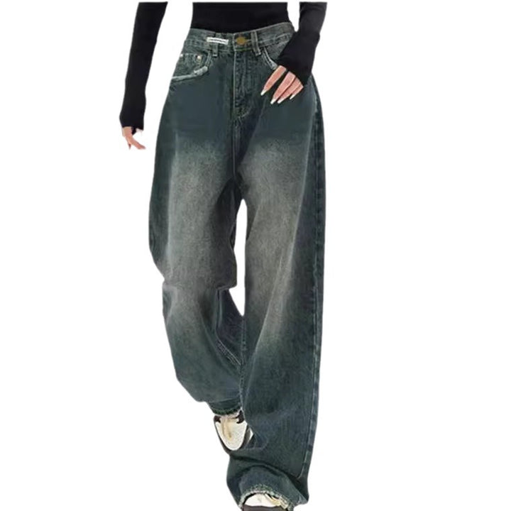 Dame brede høy midje jeans Skjora