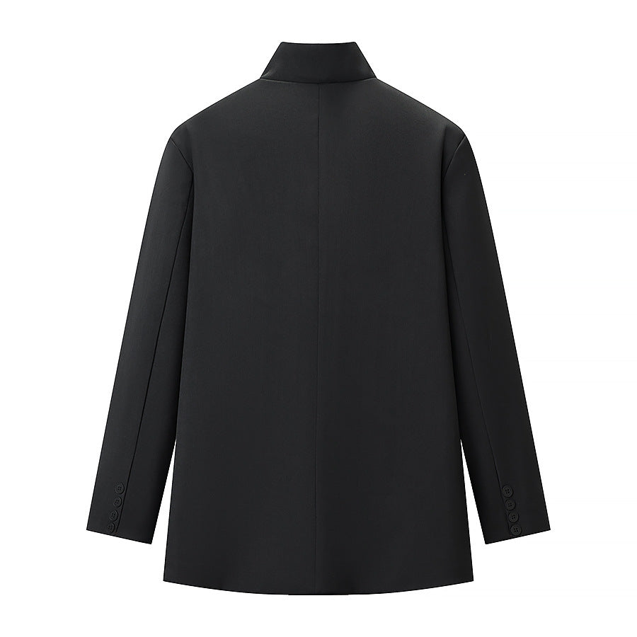 Dame Mote Blazer Jakke i Casual Stil med Praktiske Lommer Skjora