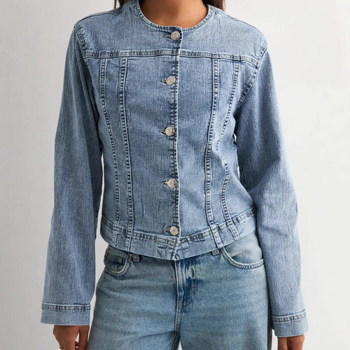 Dame tidløs denim-jakke i moderne snitt Skjora