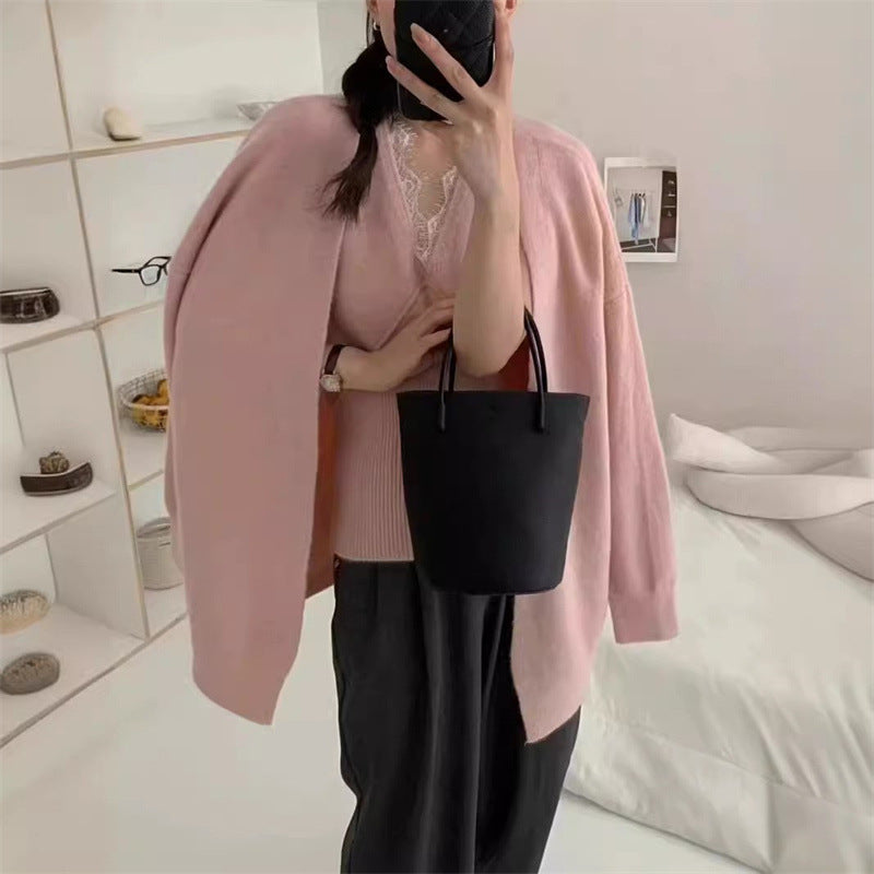 Dame casual cardigan med en løs passform og komfortabelt materiale Skjora