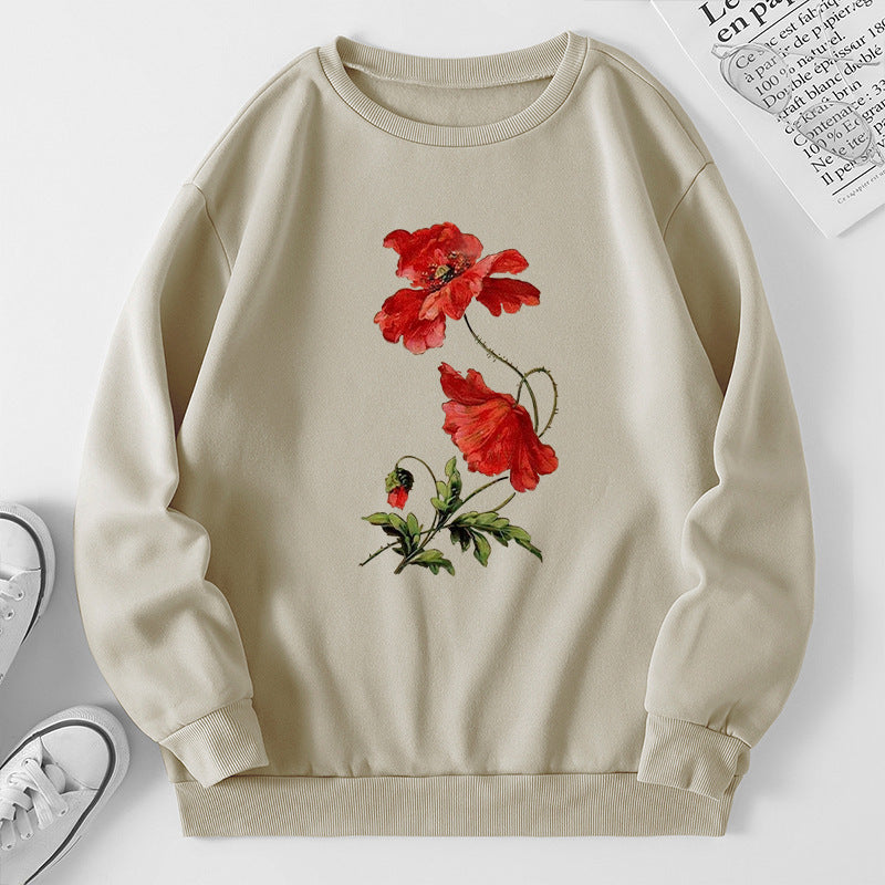 Dame sweatshirt med blomsterdesign og komfortabel passform Skjora