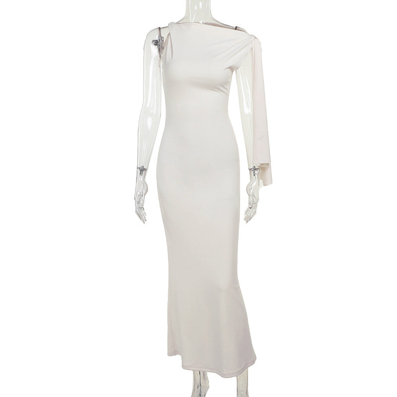 Damer elegant Maxikjole med asymmetrisk design og ermeless snitt Skjora